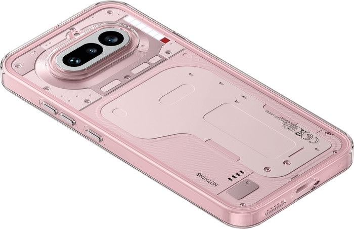 Nothing Phone (4a) 256GB Roze 5G + BlueBuilt Oplader met Usb C Poort 45W Wit achterkant