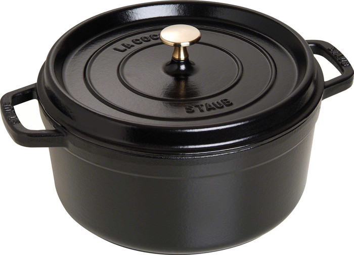 Staub Ronde Stoof-/Braadpan 24 cm Zwart bovenkant