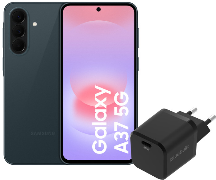 Samsung Galaxy A37 128GB Donkergroen 5G + BlueBuilt Oplader met Usb C Poort 45W Zwart Main Image