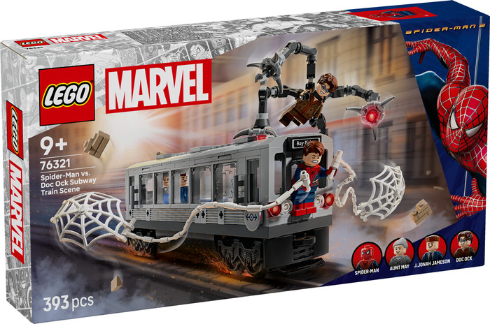 LEGO Marvel Spider-Man vs Doc Ock Subway Train Scene 76321 packaging
