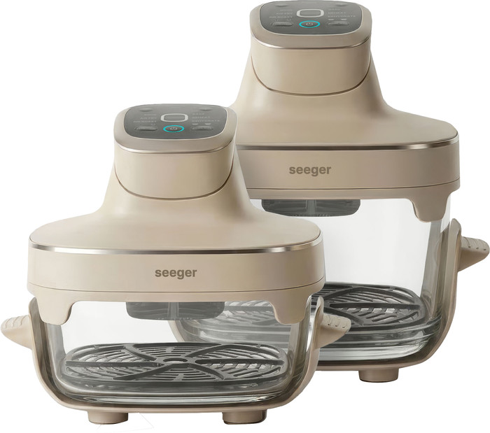 Seeger SGR1050SB Glass Air Fryer Beige voorkant
