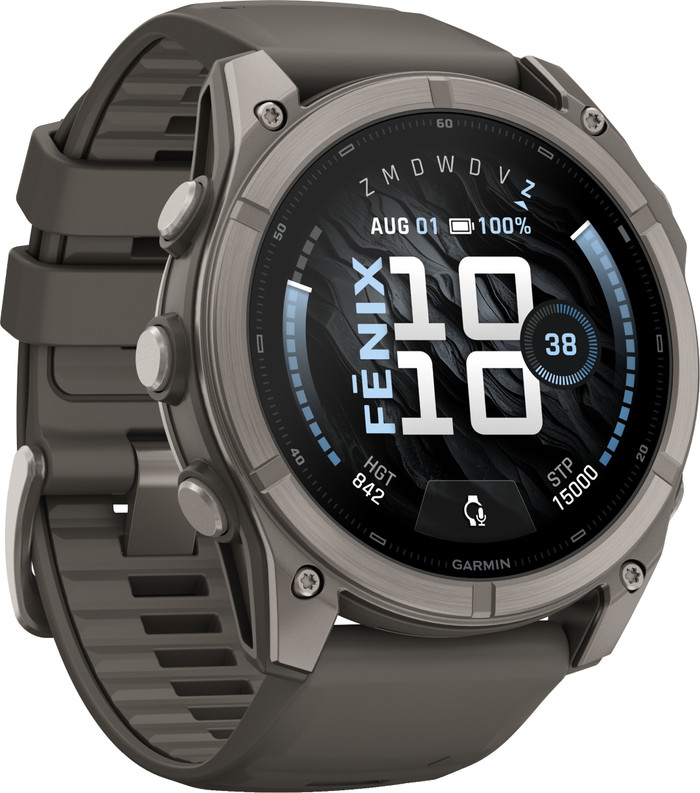 Garmin Fenix 9 Grijs 51mm linkerkant