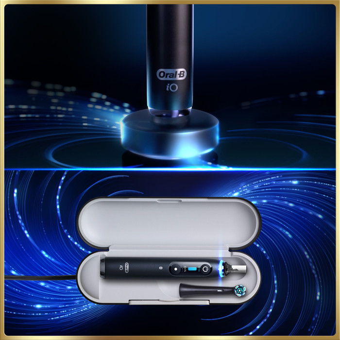 Oral-B iO 9n Rozenkwarts en Onyx Zwart Duo Pack Speciale Editie product in gebruik
