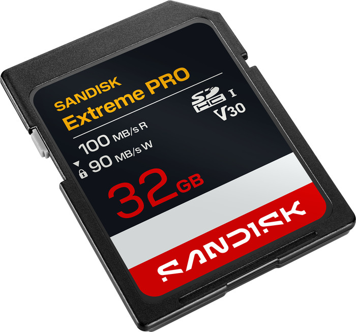 SANDISK Extreme PRO SDHC 32GB 100MB/s bovenkant