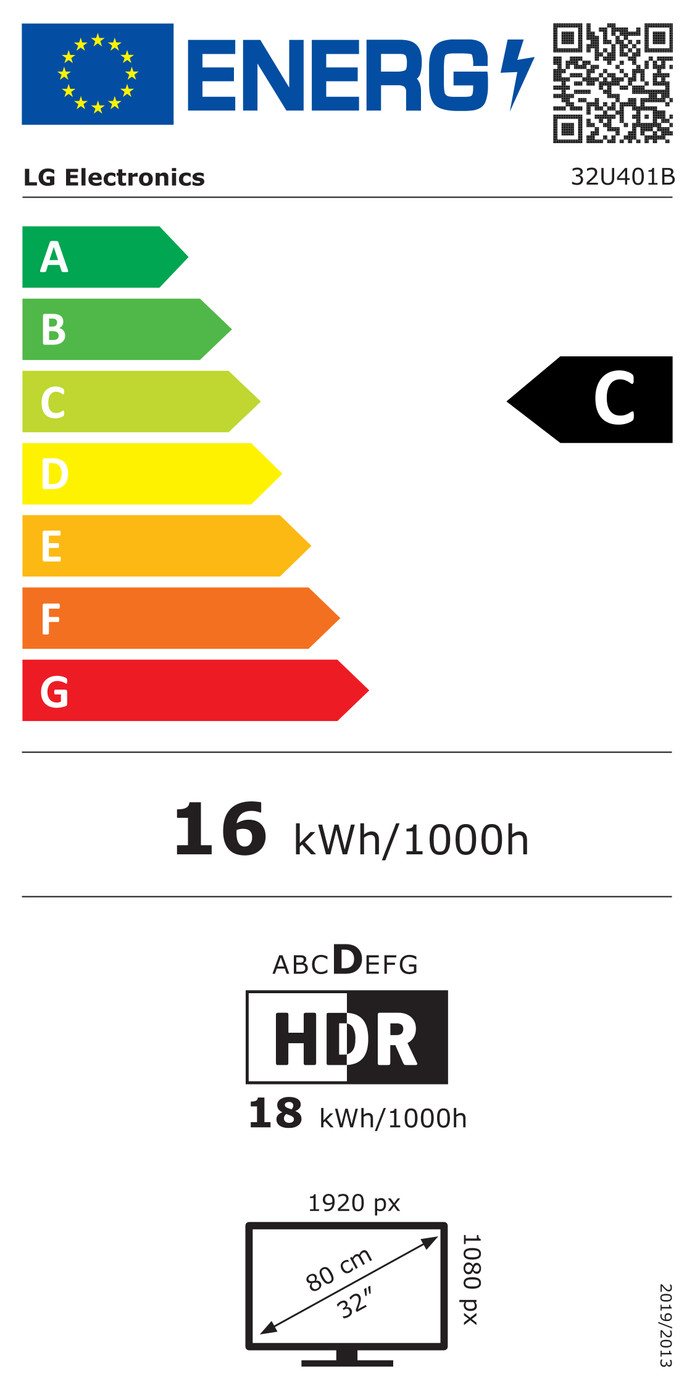 LG 32U401B-B energielabel