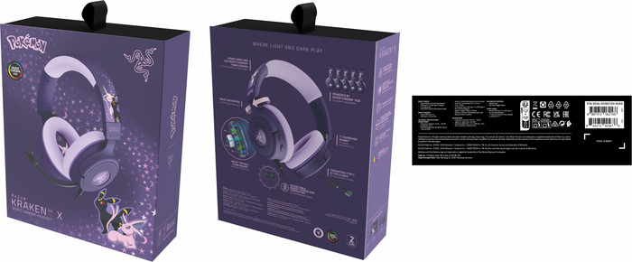 Razer Kraken V4 X Bedrade Gaming Headset - Pokémon Espeon/Umbreon Edition verpakking