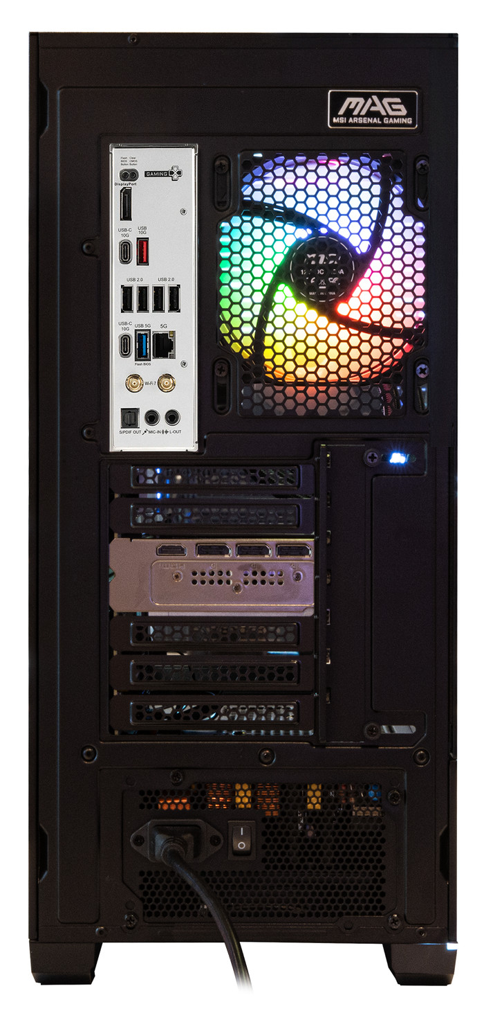 Cobalt x Powered by MSI - Tier 2 - RTX 5070 Ti - Ryzen 7 7800X3D - 32GB - 2TB SSD achterkant