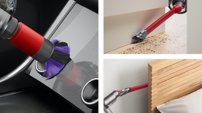 Dyson Detail Cleaning Kit product in gebruik