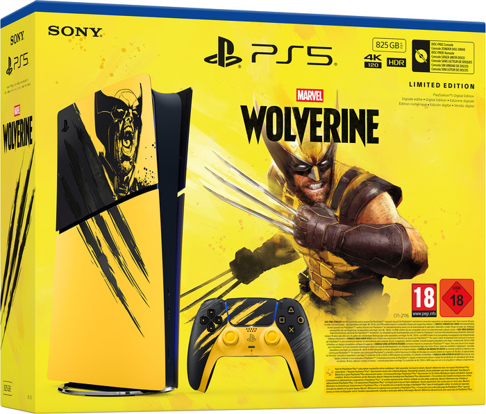 PlayStation 5 Slim Digital Edition + Wolverine Battle Yellow Limited Edition Main Image