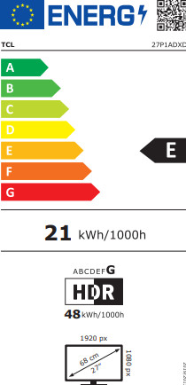 TCL 27PIAD energielabel