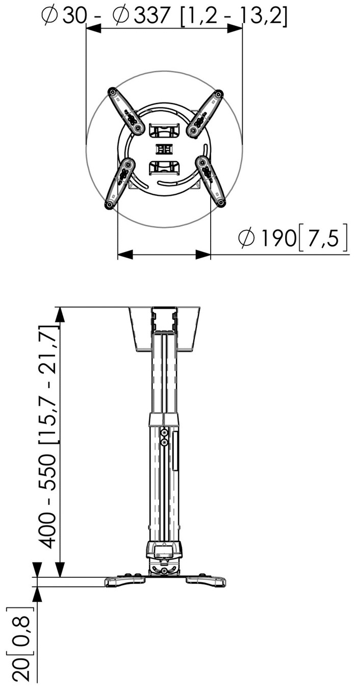 Vogel's PPC 1540 plafondbeugel visual leverancier