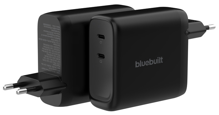 BlueBuilt 140W GaN Oplader met 2 Usb C Poorten Zwart samengesteld product