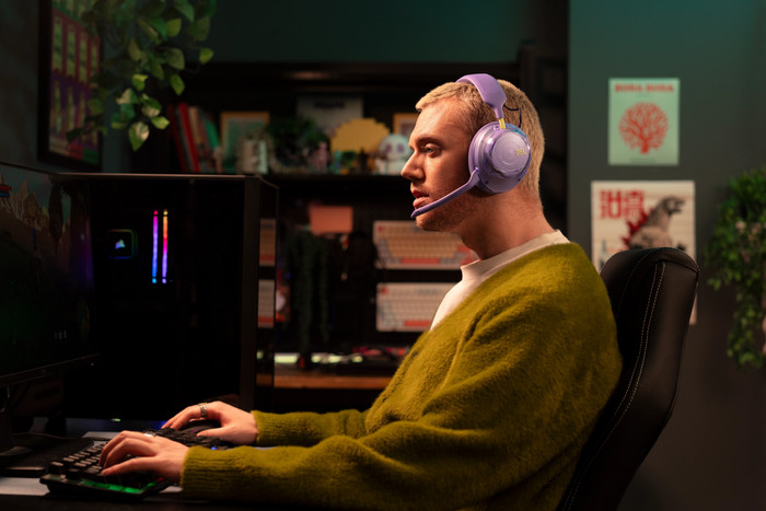 JBL Quantum 520 Paars product in gebruik