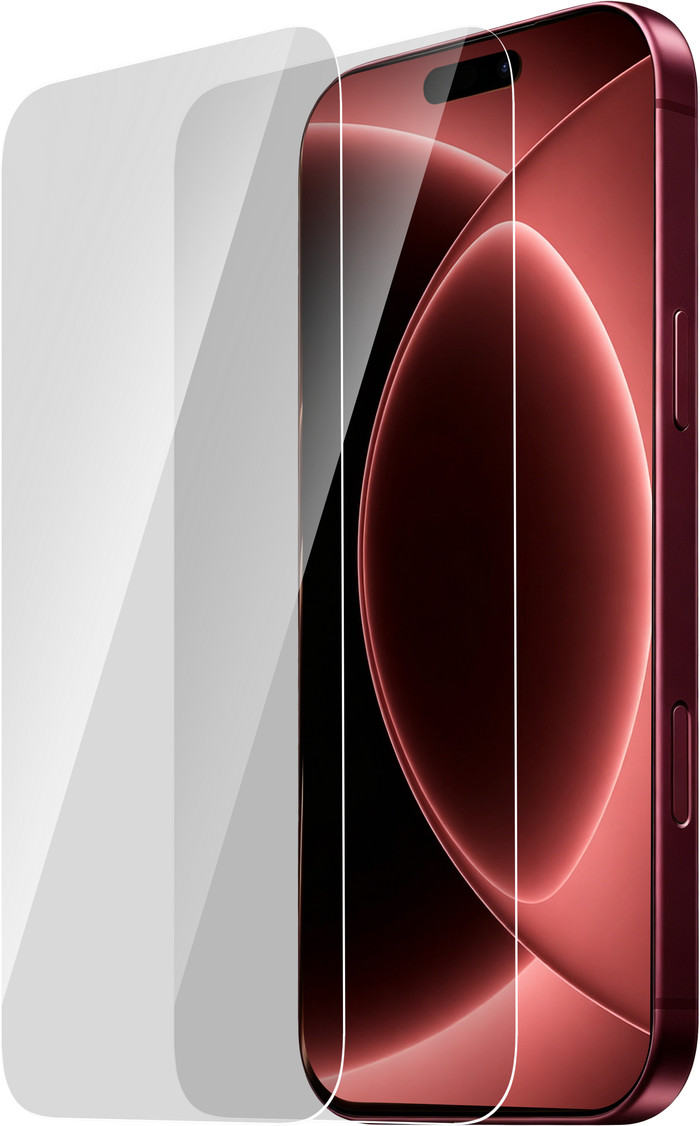 BlueBuilt iPhone 18 Pro Max Screenprotector Glas Duo Pack voorkant