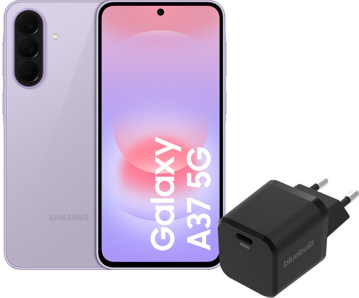 Samsung Galaxy A37 256GB Roze 5G + BlueBuilt Oplader met Usb C Poort 45W Zwart Main Image