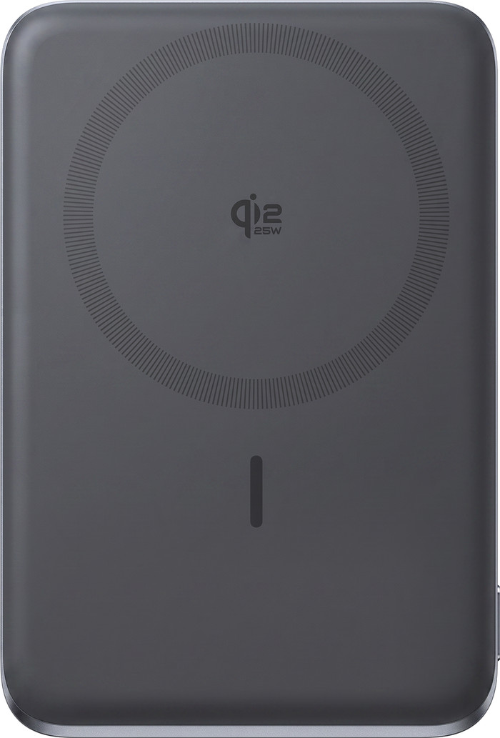 Anker Draadloze Powerbank 10.000 mAh met MagSafe en Qi2 25W Grijs bovenkant