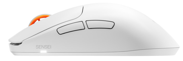 SteelSeries Sensei Pro WL Mini Draadloze Gaming Muis Wit linkerkant