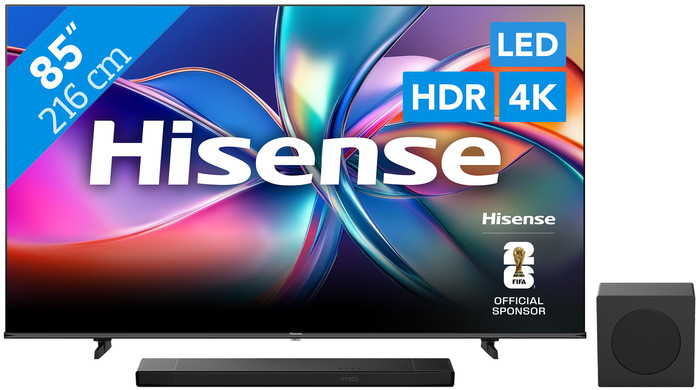 Hisense 85" QLED E7Q (2025) + Hisense AX3120Q Main Image