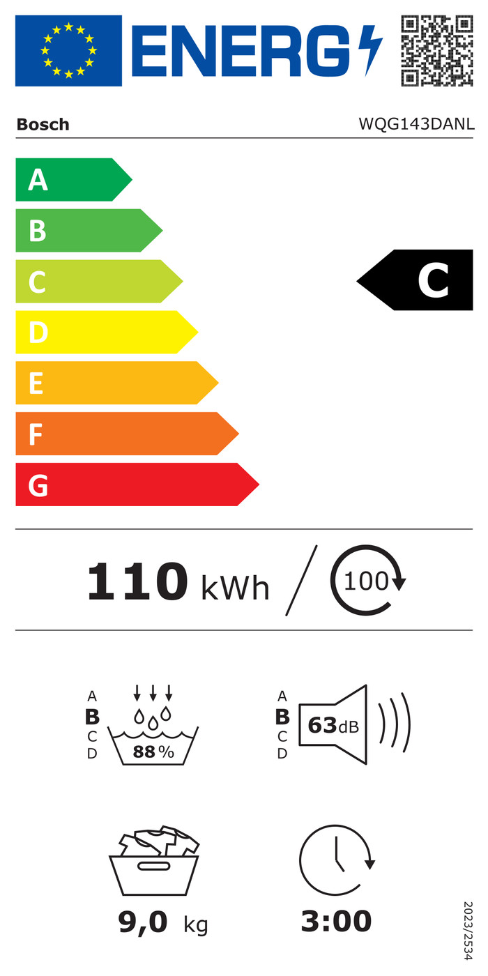 Bosch WQG143DANL energielabel