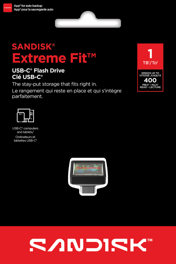 SANDISK Extreme Fit USB-C Flash Drive 1TB verpakking