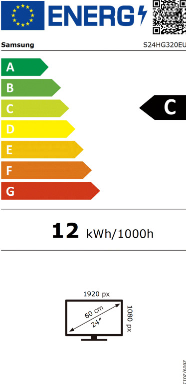 Samsung Essential G3 G32H LS24HG320EUXEN energielabel
