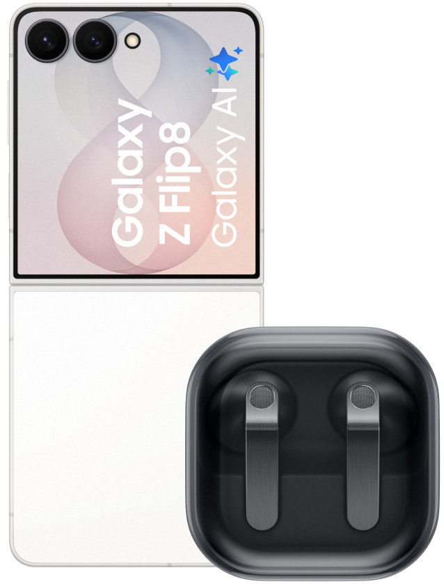 Samsung Galaxy Z Flip 8 512GB Wit 5G + Samsung Galaxy Buds4 Zwart Main Image