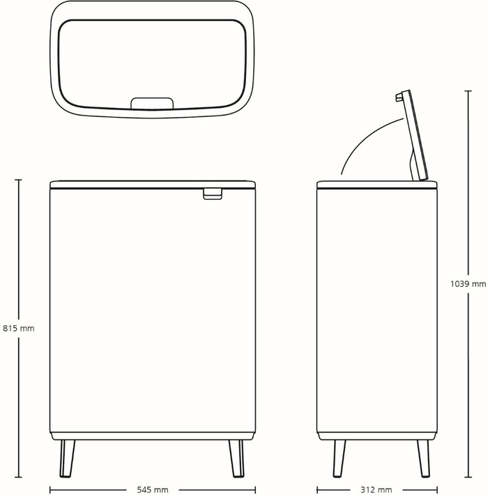 Brabantia Bo Touch Bin Hi Prullenbak 2 x 30 liter Soft Beige visual leverancier