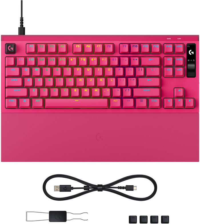Logitech G PRO X2 RAPID TKL Gaming Toetsenbord Roze Qwerty accessoire