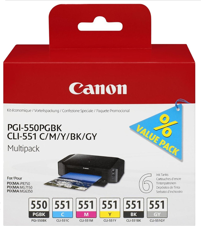 Canon PGI-550/CLI-551 Cartridges Combo Pack Main Image