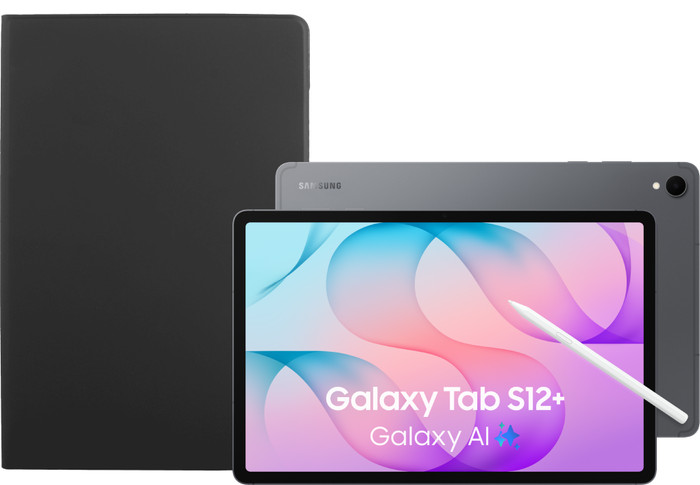 Samsung Galaxy Tab S12 Plus 12,6 inch 512GB Wifi Grijs + BlueBuilt Book Case Zwart Main Image