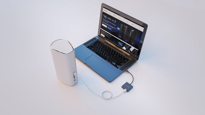Netgear Nighthawk Usb C naar Ethernet Adapter product in gebruik