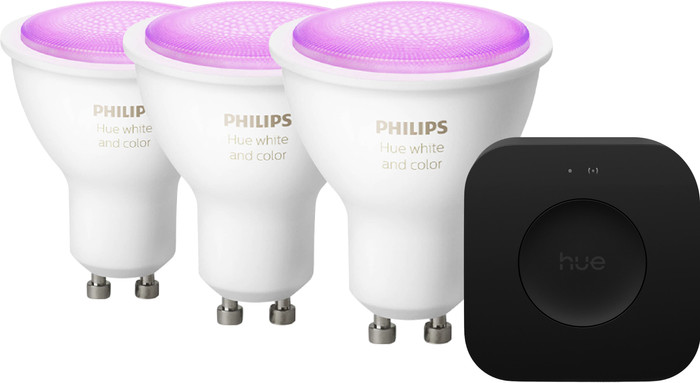 Philips Hue White and Color GU10 3-Pack + Bridge Pro Startpakket Main Image