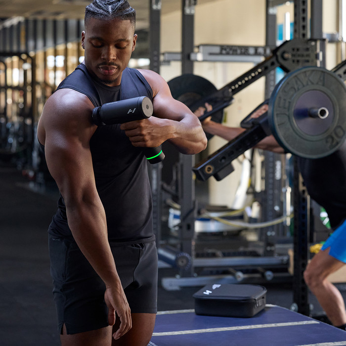 Hyperice Hypervolt 3 Pro product in gebruik