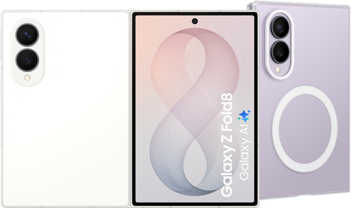 Samsung Galaxy Z Fold 8 256GB Wit 5G + Samsung Back Cover met Magneet Transparant Main Image