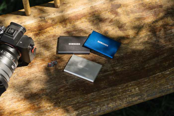 Samsung MicroSDXC T9 256GB 200MB/s product in gebruik