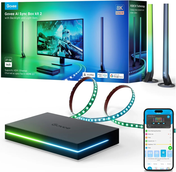 Govee AI Sync Box kit 2 27-34 inch verpakking