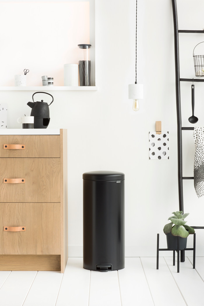 Brabantia NewIcon Pedal Trash Can 30L Matte Black product in use