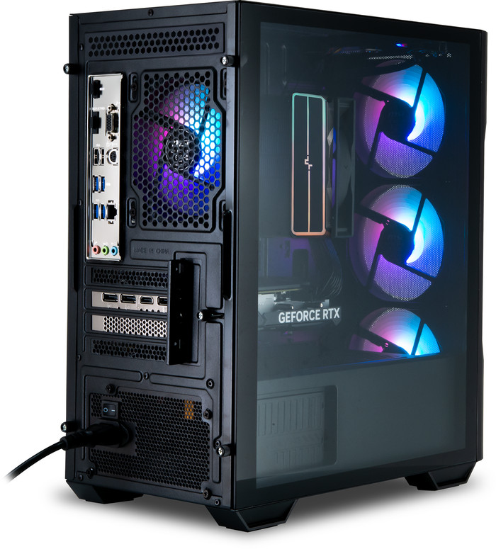 Cobalt x Powered by MSI - Tier 1 - RTX 5060 - Ryzen 7 5700X - 16GB - 1TB SSD achterkant