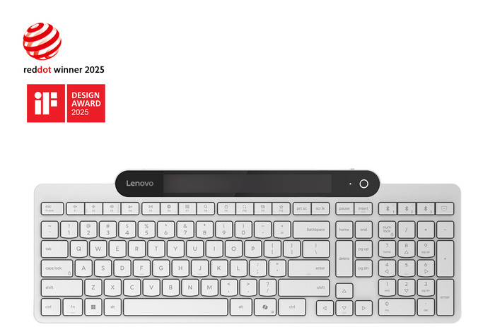 Lenovo 800 Self-Charging Bluetooth Toetsenbord QWERTY Wit voorkant