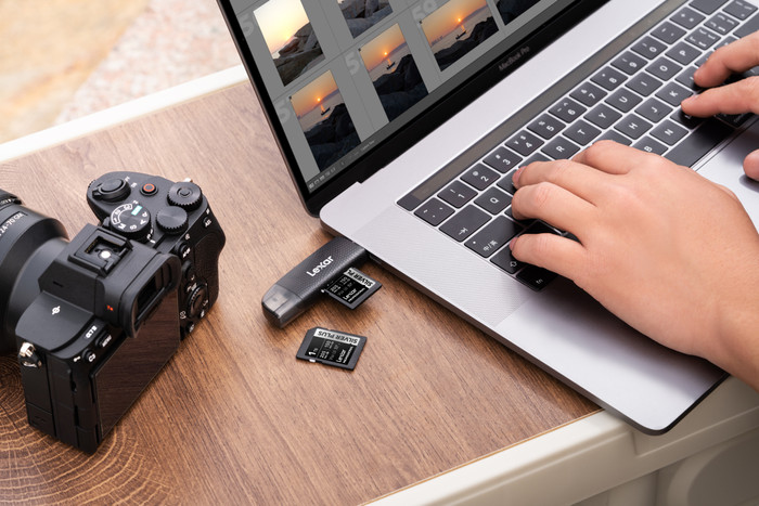 Lexar Professional SDXC Silver Plus 64GB 100MB/s product in gebruik