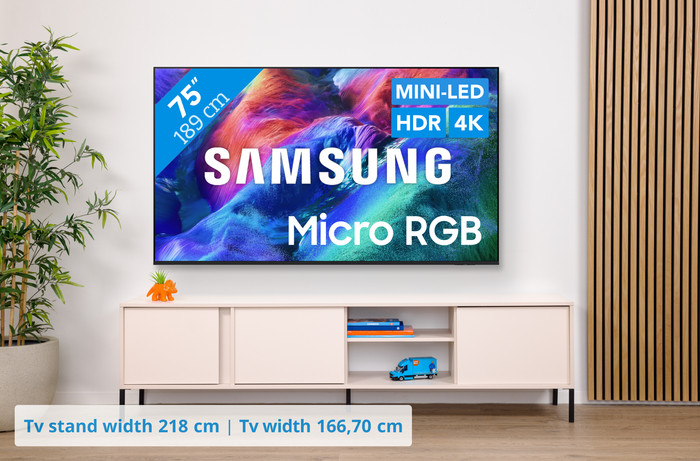Samsung Micro RGB 75 inches R85H (2026) + Samsung HW-QS90H (2026) visual Coolblue 1