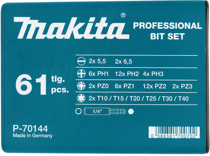 Makita 61-piece bit set P-70144 null