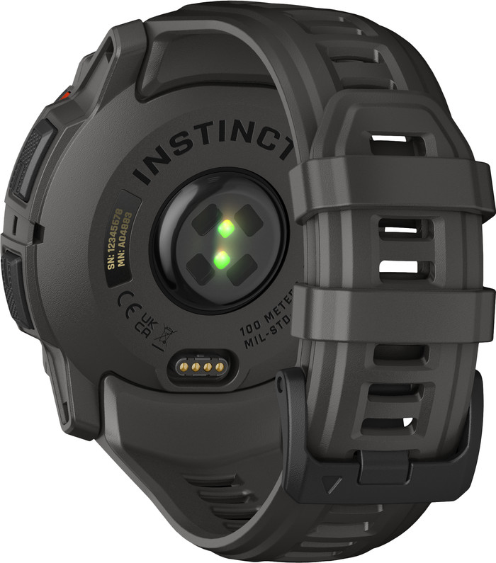 Garmin Instinct 3 Solar Zwart 50 mm achterkant