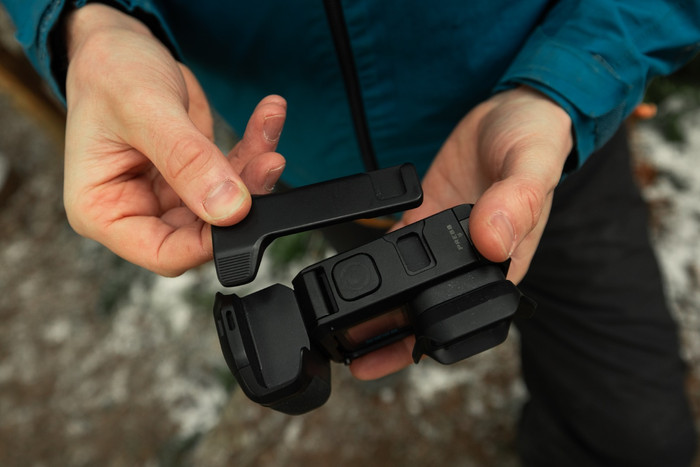 GoPro MISSION 1 Pro Grip Edition product in gebruik