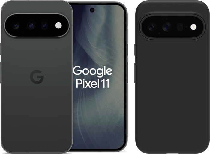 Google Pixel 11 256GB Zwart 5G + BlueBuilt Back Cover Zwart Main Image