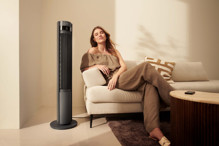 Duux Elevate Smart Grijs product in gebruik