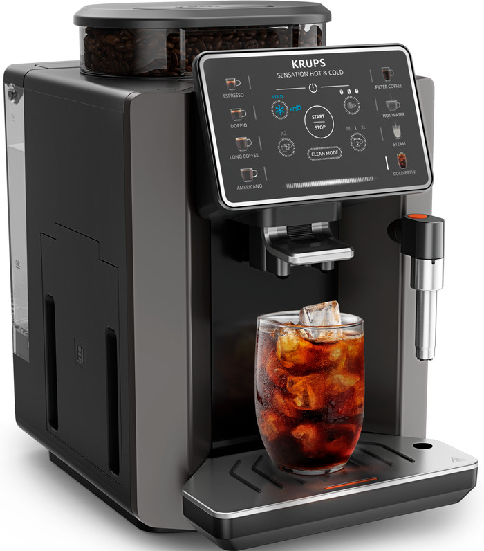Krups Sensation Hot & Cold EA913H Zwart detail