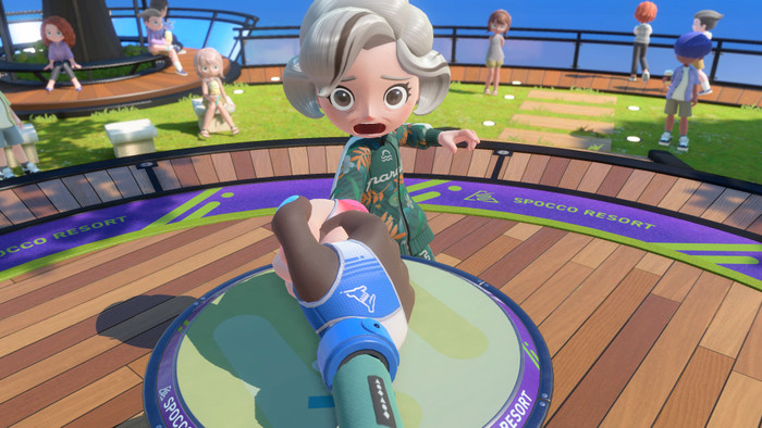 Nintendo Switch 2 + Nintendo Switch Sports Resort product in gebruik