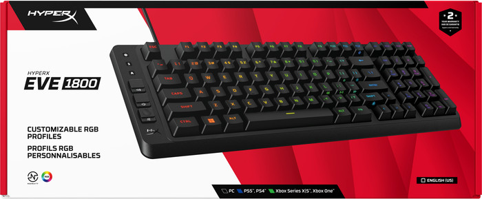 HyperX Eve 1800 Gaming Toetsenbord Qwerty verpakking
