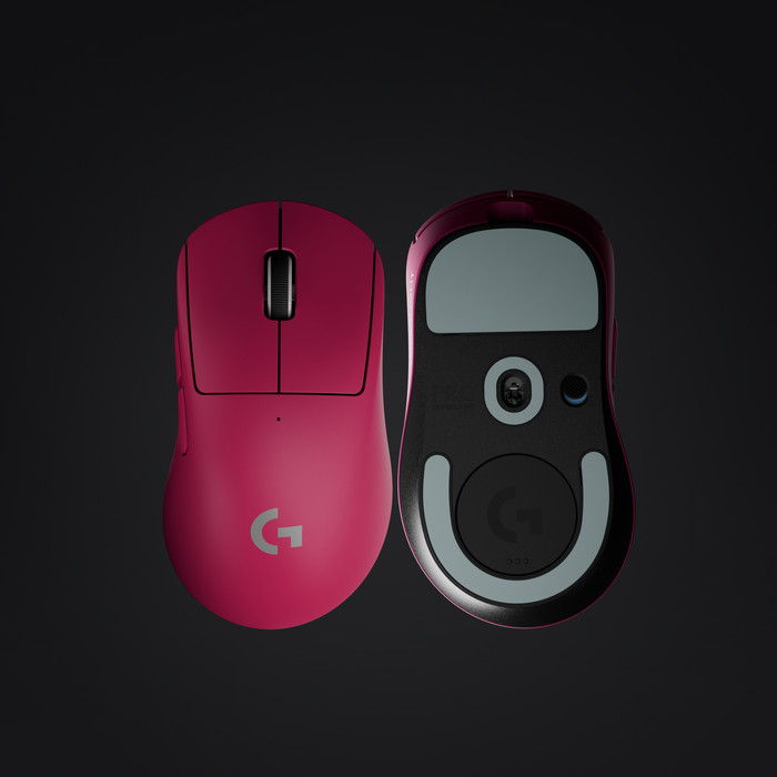 Logitech G PRO X SUPERLIGHT 2 DEX LIGHTSPEED Wireless Gaming Mouse Magenta product in use